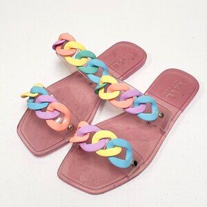 Nicole Miller Womens Pink Jelly Cherrie Sandals Size 9